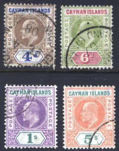 Cayman Is 1907 4d-5s EVII Wmk Multi Crown CA Scott 13-16 SG 13-16 VFU Cat $592