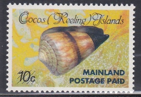 Cocos Islands # 228, Sea Shell Stamp Surcharged, Mint NH, 1/2 Cat.