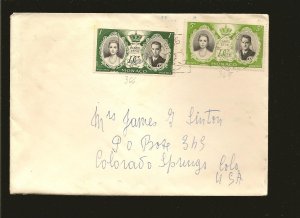 Monaco SC#366 and 369 on PM 1956 to USA Cover Used