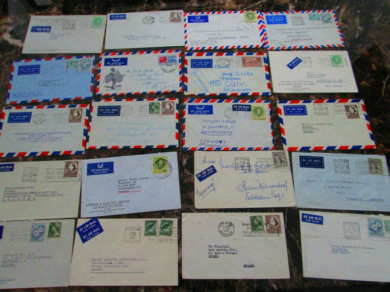 Lot 20 Australia Airmail Covers to Europe 1951-1965