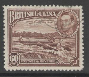 BRITISH GUIANA SG315 1938 60c RED-BROWN FINE USED