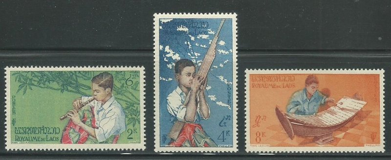 1957 Laos Scott Catalog Number 34-36 Unused Never Hinged