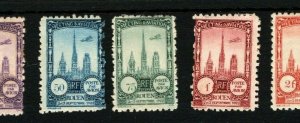 FRANCE Rouen AVIATION Air Mail Exhibition Stamps{5} 1922 {samwells-covers}SS3367