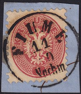 Austria - 1864 - Scott #24 - used on piece - FIUME pmk Croatia