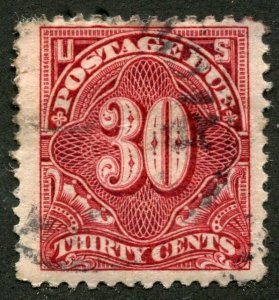 SC# J43 USED 30 CENT POSTAGE DUE STAMP, 1897 CAT VAL $75.00 ⭐⭐⭐⭐⭐⭐