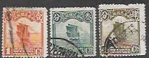 China # 203, 205 & 275 used  Junk, sail boat.