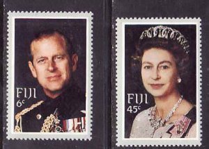 Fiji-Sc#474-5- id9-unused NH set-QEII-Royal Visit-1982-