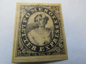 US Local Stamps 1844,Scott # 117L2 Pomeroy's Letter Express 5c Black-Dul...