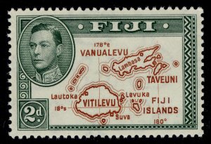 FIJI GVI SG254, 2d brown & green, LH MINT. Cat £25. DIE II