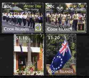 COOK ISLANDS - 2010 - Anzac Day - Perf 4v Set - Mint Never Hinged