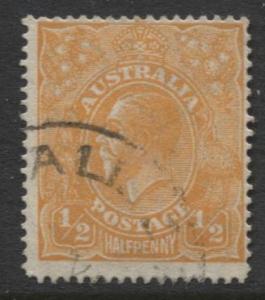 Australia - Scott 66 - KGV Head -1926 - FU - Wmk 203 - 1/2p Stamp2