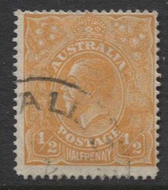 Australia - Scott 66 - KGV Head -1926 - FU - Wmk 203 - 1/2p Stamp2