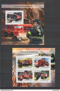2016 Mozambique Transport Fire Trucks Kb+Bl ** St2224