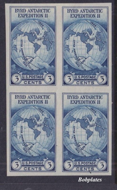 BOBPLATES #768 Byrd Expedition Farley Block of 4  VF H
