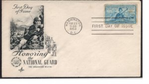 US FDC 1017, National Guard , Cat  $2.00   ....   7503452