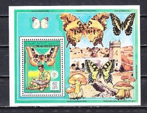 Mauritania, Scott cat. 683 D. Butterfly value as a Deluxe s/sheet.