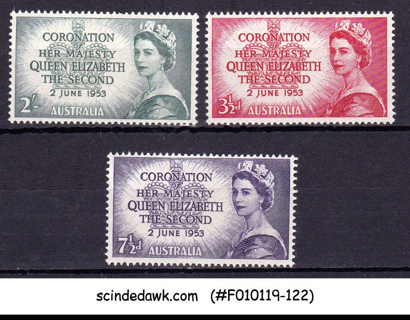 AUSTRALIA - 1953 QEII CORONATION SCOTTT#259-261 - 3V - MINT NH