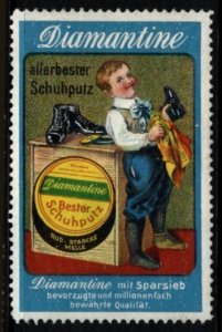 Vintage Germany Poster Stamp Diamantine The Very Best Shoe Polish