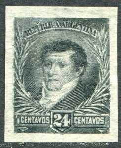 ARGENTINA  Scott #101   24c IMPERFORATE PLATE PROOF  RARE   SUPERB