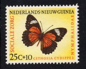 Netherlands  New Guinea  #B25  MH 1960  social welfare  25c  butterflies