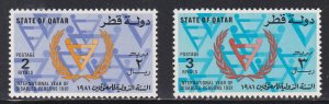 Qatar # 591-592, International Year of the Disabled, NH, 1/2 Cat.