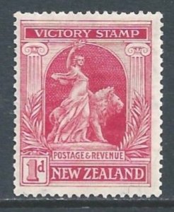 New Zealand #166 MH 1p Peace & British Lion