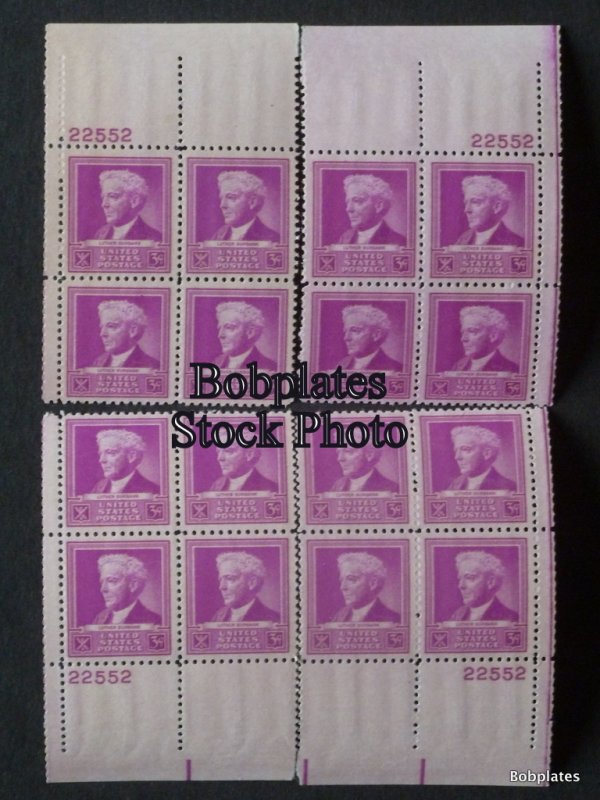 BOBPLATES #876 Burbank Matched Set Plate Blocks F-VF MNH CV=$4