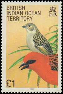 British Indian Ocean Territory #94-105, Complete Set(12), 1990, Birds, Never ...