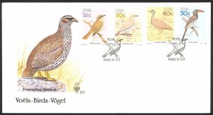 South West Africa Sc# 606-609 SG# 499/502 FDC 1988 Birds