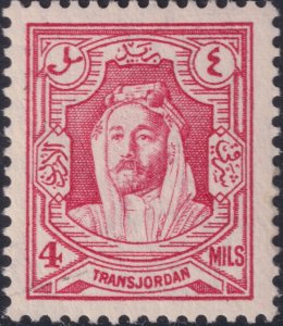 SC# 174a Jordan 1939 Amir Abdullah ibn Hussein 4m issue MNH CV $112.50 p 13½x13