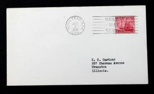 US #736 US ROYAL TRAIN R.P.O.  RAILWAY MAIL SERVICE June 8, 1939 Extra Clean