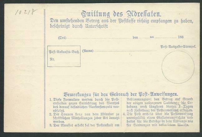 GERMANY BAVARIA 30pf parcel card fine unused...............................58587