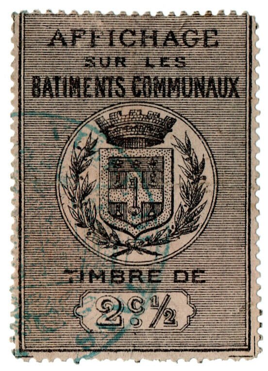 (I.B) France Revenue : Affichage 2½c (Municipal Poster Tax)