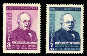 Dominican Republic #356-357 Cat$10, 1940 Postage Stamp Centenary, set of two,...