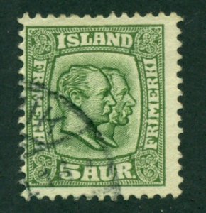 Iceland 1907 #74 U SCV(2020)=$1.40