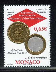 Monaco 2509 MNH, Monaco lntl. Numismatic Exhibition Issue from 2008.