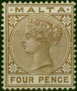 Malta 1885 4d Brown SG27 Fine MM