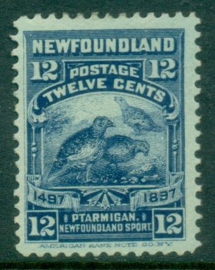 Newfoundland 1897 Bird 12c Willow Ptarmigan MLH