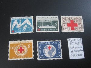 Netherlands 1957 Sc B311-15 Red Cross set MNH