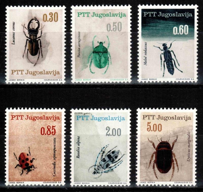 Yugoslavia 810-815, MNH, Insects  Beetles 1966. x28372