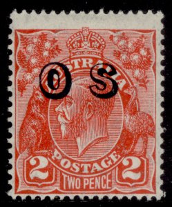 AUSTRALIA GV SG O130, 2d golden scarlet, LH MINT. Cat £25.