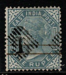 INDIA SG79 1874 1r SLATE USED 