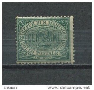 San Marino  1877 Sc No1 MI No1  MH  Cv $35.00