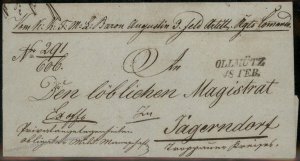 Austria 1844 Empire Military Feldpost Ollmuetz Jagerndorf Czechoslovakia 94735