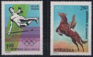 India 1980 MNH Stamps Scott 868-869 Sport Olympic Games