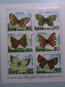 ​KOREA 1991 SC#2982a BEAUTIFUL LOVELY ALPINE BUTTERFLIES-CTO SHEET-VERY FINE