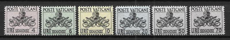 Vatican J13-18 Postage Dues set MNH