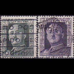 SPAIN 1942 - Scott# 714-5 Gen.Franco 90c-1.35p Used