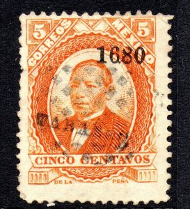 Mexico 1880 Juarez 5¢ Orange 1680 TABASCO Thick Hard Paper MX188