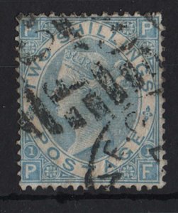 GB 1867 2s Milky blue sg120b fine used cat £2000